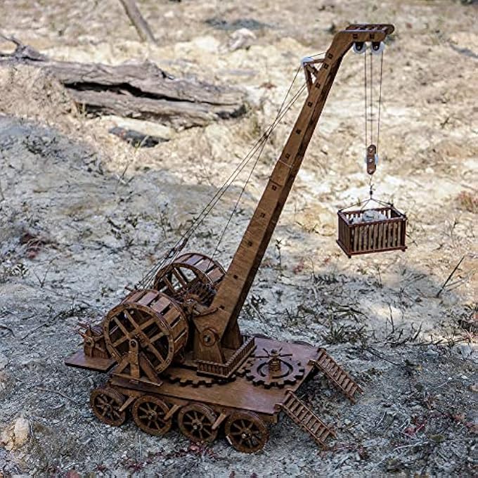 EUROPEAN MEDIEVAL RETRO WOODEN CRANES CRAFTING AND BUILDING CHALLENGING 3D TOY PUZZLE MODEL KITS--1:36 SCALE GIFTS FOR PERSONAL INTEREST - Image 3
